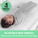 SwaddleMe by Ingenuity Monogram Collection Baby Swaddle, 100% Cotton, Improves Sleep & Calms Startle Reflex, 0-3 Months, Pocket Fold Design for Easy Changes, 1.0 TOG, 3-Pack - Elephant Dance