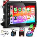 Podofo 2G 64G Radio for Ford F150 F250 F350 Fusion Edge Explorer Expedition Car Stereo,7inch 1080p IPS Touchscreen F-150 Stereo with Wireless Carplay Android Auto GPS WiFi FM/RDS EQ Backup Camera