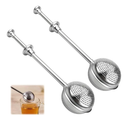2Pcs Stainless Steel Tea Strainer Tea Infuser for Loose Leaf Tea,Tea Diffusers Fine Mesh Tea Ball Tea Accessories, Baking Supplies Baker's Dusting Wand Sugar Shaker Duster Flour Duster (Full Mesh)