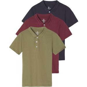 3 Pack Boys' Polo Shirts Short Sleeve Jersey Cotton School Uniform Golf | Available in Sizes 4-18, Dress Shirt, Collared, Church, Everyday Wear, Solid, Poli, Performance, Royal; Soft Cotton & Tagless (XL)