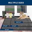 Smiry Front Door Mat Outside Entrance, Heavy Duty Outdoor Indoor Natural Rubber Doormat, Non Slip, Trap Dirt and Moisture, Easy Clean, Low Profile Patio Porch Entryway Mat, 47x17, Grey