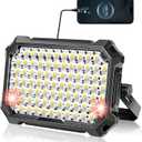 LED Work Light Rechargeable Outdoor, 13000mAh Work Flood Lights 10000LM with 4 Light Modes for Camp Essentials, IP65 Waterproof LED Lantern for Emergency, Power Outages, Car Repair, Tent