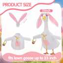 Easter Goose Outfit for Porch Goose, Bunny Porch Outfits Lawn Goose Clothing Costume for 23 Inch Outdoor Yard Garden (White)