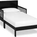 Dream On Me Brookside Toddler Bed In Black, Greenguard Gold Certified, JPMA Certified, Low To Floor Design, Non-Toxic Finish, Safety Rails, Made Of Pinewood , DAMAGE 1PC