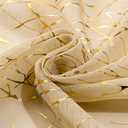 Deeprove Beige Sheer Curtains 84 inchs Long 2 Panels Set, Tree Branch Gold Foil Print Metallic for Bedroom Abstract Christmas Decor,Voile Window Treatment Drapes Pair, Rod Pocket, W52 x L 84"