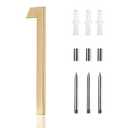 10 Inch Gold House Numbers For Outside Modern, Metal Large House Numbers gold, large Address Numbers for House Outdoor Floating Flush Mount Vertical Horizontal Aluminum Home Address Numbers 1
