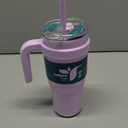 REDUCE 24 oz Stainless Steel Tumbler with Handle - Dual-Wall Vacuum Insulated Travel Mug, Sweat-Proof Lid & Reusable Straw - Keeps Drinks Cold for 24 Hrs, Fits Cupholders, Dishwasher Safe - Lilac Bud