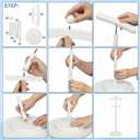 Bucherry 1 Pack Baby Clothes Display Stand Wooden Baby Shower Centerpiece Adjustable Height Circle Shaped Dress Hanger Doll Dress Outfit Stand Rack Hand Assembled Hangers Display Set (White Color)