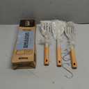 Silicone Cooking Utensils Set, Perfectly Angled for Frying, Mixing,Serving,Draining,Turning and Stirring, BPA-Free Matte Silicone, Wood Handles, Safe for Nonstick Cooking Surfaces,3 Pack (Khaki)