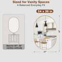 24x36 Inch Brushed Gold Oval Bathroom Mirror, Wall Mounted Vanity Mirror for Over Sink, Tempered Glass with Aluminum Frame, Vertical or Horizontal Hanging