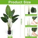 Crowye 4 Pack 4Ft Artificial Bird of Paradise Plants Faux Palm Tree with 10 Trunks Banana Leaf Artificial Plant Lifelike Leaves Fake Tree with Plastic Pot for Indoor Outdoor Home Living Room Office
