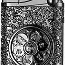 SKRFIRE Electric Rechargeable USB Plasma Lighter Vintage Cool Flameless Windproof Dual Arc Lighters Electronic Candle Lighter with LED Power Display for Candle, Incense, Fireworks (Black)