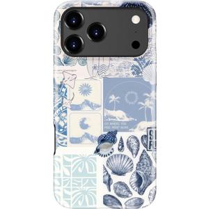 DEENAKIN for iPhone 17 Pro Max Case Cute,Aesthetic Vintage Beachy Summer Coquette Costal Collage Sea Shell,Compatible with Magsafe,Trendy Unique Protective Slim Silicone Phone Cover for Women Girls