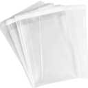 Delatanus 6''x 9'' Clear Cellophane Bags 1.6-mil,Fits A9 Envelopes 6X9 Inch Art Work Cards Photos Candy Treats Bakery Cookie Clear Cello Plastic Sleeve (100 Count)