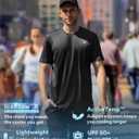 GearGlacier Instant Cooling Quick Dry Workout T-Shirt Men Undershirt Moisture Wicking Performance Running Comfort Tee (Black, M)