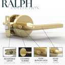 Mega Handles Ralph Privacy Door Handle - 1 Pack Interior Reversible Gold Door Handle, Heavy Duty Bed & Bath Door Handles with Privacy Door Lock, Fits All Standard Doors - Satin Brass