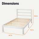Amazon Basics Twin Bed Frame with Headboard, Solid Pine Wood with Bed Slats, Support, White