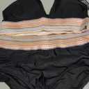 Blooming Jelly Women High Waisted Bikini Sets Tummy Control Swimsuits Color Block Two Piece Drawstring Bathing Suit, L