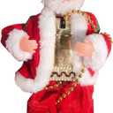 Climbing Santa Claus 9" Christmas Ornament Xmas Decoration Climbs Up and Down Battery Operated Toy with Light Music and Sound Animated Climbing on Beads Musical Moving Figure Xmas Christmas Ornament