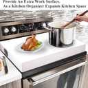 Stainless Steel Stove Top Cover Noodle Board for Burner Stovetop Cooktop, Kitchen Organizer Expanding Kitchen Space, Easy to Clean, Large Size 29.5 x 21.2 x 3 Inches, White