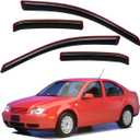 Lightronic Extra Durable Clip-on in-Channel Auto Vent Window Visors, Fits 1999-2005 Volkswagen Jetta Sedan, UV Protection Rain Guards, Original Wind Deflectors, Smoke, 4-Pcs