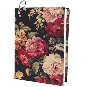 CRASPIRE Flower Stretchable Book Cover Floral Peony Washable Reusable Large Nylon Book Sleeve Book Protector Elastic Notebook Wraps for Hardcover Books Textbook Gift