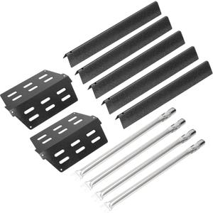 AJinTeby Grill Parts for Weber Genesis 300 Series Grill E310 E320 S310 S320 S330 EP310 w/Front Control, Burners 62752 7620 7621 Flavorizer Bars 65505 Heat Deflectors, Weber Genesis Replacement Parts (7ps Heat Plates + 4 Burner)
