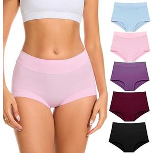 Migbean Womens Seamless Boy Shorts Underwear Soft Stretch Boxer Shorts Briefs No Show Panties 2 Packs Black Grey , size large