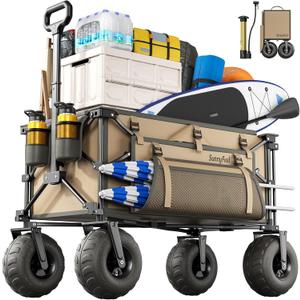 SUNNYFEEL Beach Wagon with Big Wheels for Sand - 300L Large Capacity