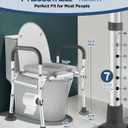 Toilet Seat Riser Extra Wide, 500lb Raised Toilet Seat with Handles,Seat Height Adjustable from 19 to 25 and Internal Width from 25.5 to 30.5, Handicap Raised Toilet Chair for Seniors