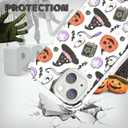 YESPURE for iPhone 14 Plus Case,iPhone 14 Plus Halloween Case for Boys Girls Clear Soft TPU Cute Pumpkin Ghost Halloween Pattern Anti-Yellowing Anti-Scratch Shockproof Protective Cover 6.7 inch