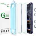 2 x amFilm Auto-Alignment OneTouch Screen Protector for iPhone 17 Pro Max [6.9"] + Camera Lens Protector | Bubble Free | 9H Tempered Glass + Anti-Scratch + Drop Protection | FHD Clarity | Case Friendly