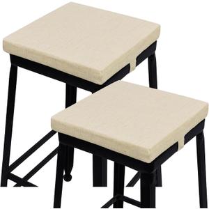 baibu 12 Inches Square Seat Cushion Set of 2, Non-Slip Bar Stool Cushion Square Seat Cushion with Machine Washable Cover - Only Cushions,Beige (12" (30cm)) (12x12x1.5 Inch (Pack of 2))