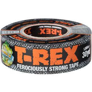 T-Rex Tape Heavy Duty Duct Tape with UV Resistant & Waterproof Backing for Ferociously Strong Repairs, 1.88" x 30 yd, Gunmetal Gray, 1 Roll
