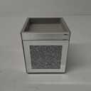 Wocred Square Tissue Box Cover Upgrades with Storage Tray,Crystal Crushed Diamond Tissue Box, Luxury Tissue Holders for Either Tissues in a Bathroom or Napkins on a Table.(6.5x5.5x5.5)