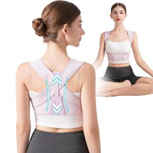 Posture Corrector For Women, Adjustable Back Brace For Posture, Back Posture Corrector Providing Pain Relief From Lumbar, Neck, Shoulder, And Clavicle, Back (L/XL Upper Waist 35-45 Inch) (b Purple Large/XL, Purple)