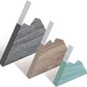Maitys 3 Pcs 3 Size Mountain Shelf Decor Mountain Wooden Sign Farmhouse Wood Adventure Sign Woodland Nursery Decor Travel Table Centerpiece for Home(Gray, Brown, Light Blue)