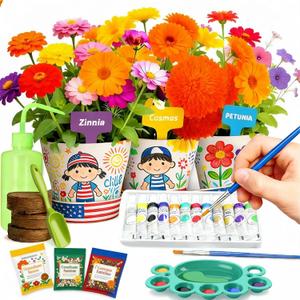 Paint & Plant Flower Growing Gardening Kit with 3 Pots for Kidz - Gardening Tools Set Easter Gifts for Girlz & Boyz Agez 5, 6, 7, 8, 9, 10, 11 & 12 Yearz Old Girlz