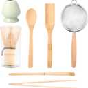 Matcha Whisk Set, Matcha Making Kit Whisk, Bamboo Whisk,Matcha Kit, Chasen Matcha Stirrer, Scoop, Powder Starter Sifter, Spoon Japanese Tea Tools Accessories for Gift