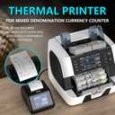 PONNOR Money Counter Machine Mixed Denomination, Serial Number, Multi Currency 2CIS/UV/IR/MG/MT Counterfeit Detection Bill Counter, Cash Counter Machine Value Counting for Business with Printer, Medium
