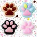JOYIN 4 Pcs Taba Paw Squeeze Toys, Easter Gifts for Adults Kids, Colorful Kawaii Mochi Fufu Squishy Toys, Cat Paw Taba Fidget Toys for Party Favors