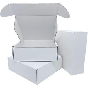 Small White Box 6 x 6 x 2 Inch 50 Pack Recyclable Corrugated Gift Mailers Storage Business Packaging Shipping Boxes