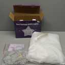 White Bed Canopy with 24 Colors Star Lights for Girls, 8 Corner Princess Canopy Bed Curtains with Color Changing LED String Lights Remote Timer for Adults Women Bedroom, Twin Full Queen King Bed