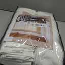 Beige White Pinch Pleated Linen Curtains 2 Panels 105 Inches Long for Living Room Bedroom Memory Shaped Semi Sheer Pleat Drapes with Hooks Rings Light Filtering Window Curtain 40x105