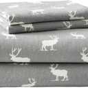 Eddie Bauer - Queen Sheets, Cotton Flannel Bedding Set, Brushed For Extra Softness, Cozy Home Decor (Elk Grove, Queen)