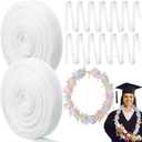 Ribbonlic 624 ft Candy Lei Tubing Leis Netting Bags 2 Roll Candy Lei Tubing White Mesh Bag for Packing Snacks and Small Toys for Birthday Beach Pool Party Decorations Favors Supplies
