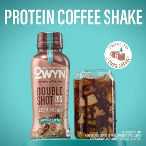 OWYN Double Shot, Mocha Latte Protein Shake, 20g. Protein, 12fl oz. (EXP 11/05/26)