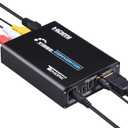 Tendak 3RCA AV CVBS Composite & S-Video R/L Audio to HDMI Converter Adapter Support 720P/1080P with 3RCA S-Video Cable for NES SNES N64 PS2 PS3 HDTV