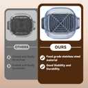 2 Pack Stainless Steel Rack Compatible with Ninja Crispi Pro Air Fryer AS101CY, Ninja Crispi Accessories Metal Rack, Replacement Rack for Ninja Crispy Glass Container, Dishwasher Safe, Heat Resistant