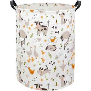 Baby Laundry Basket Kids Hamper Toy Storage Bin for Boys Room Decor Baby Nursery Hamper Gift Baskets for Bedroom Bathroom(Farm)